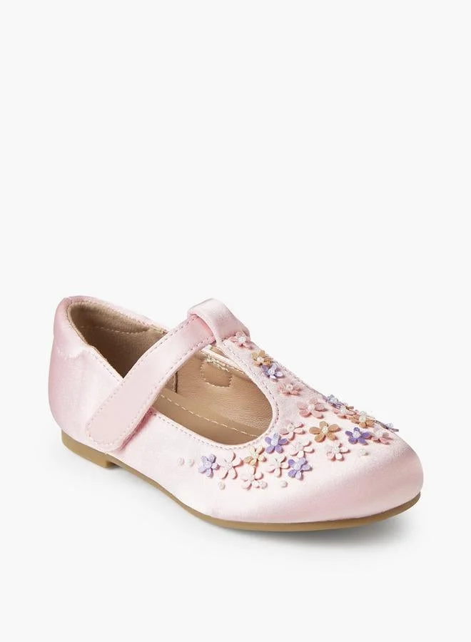 جونيورز Girls Floral Embellished Mary Jane Shoes
